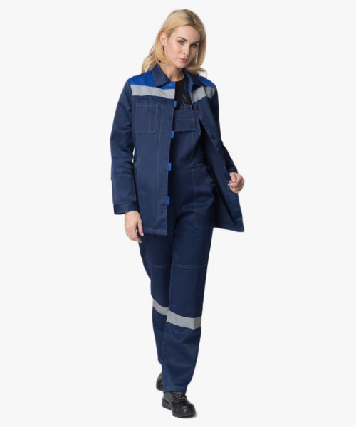 Костюм женский Весна-2 СОП NEW (тк.Смесовая,210) п/к, т.синий/васильковый