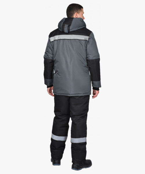 Костюм СИРИУС-КОМФОРТ куртка, брюки, темно-серый с черным