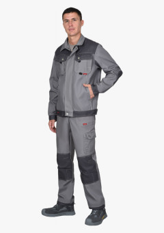 Куртка СИРИУС-ВЕСТ-ВОРК ср. серый с т.серым пл. 275 г/кв.м