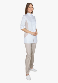 Костюм СИРИУС-БАРБАРА женский белый с бежевым