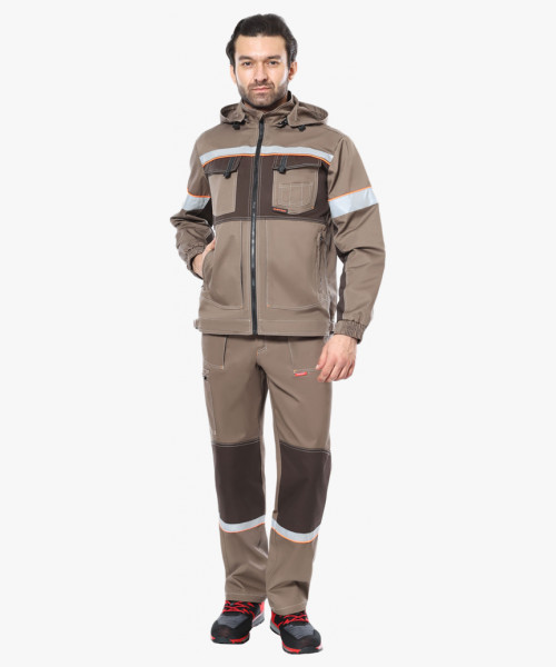 Костюм СИРИУС-РОДОС куртка, полукомбинезон св.коричневый с т.коричневым