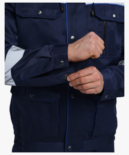 Костюм Нейч-2 СОП с капюшоном К. (тк.Смесовая,210) п/к, т.синий/васильковый