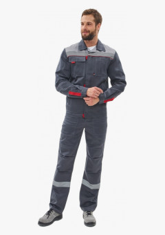 Костюм Фаворит-2 усиленный IMP (тк.Смесовая,210) п/к, т.серый/серый/красный
