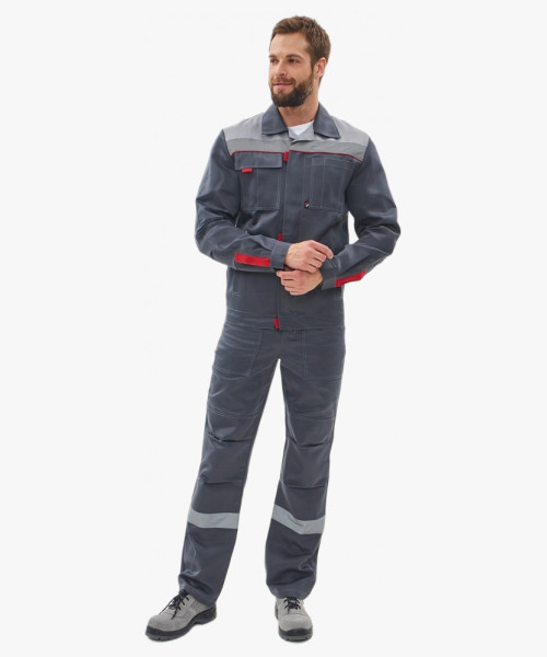 Костюм Фаворит-2 усиленный IMP (тк.Смесовая,210) п/к, т.серый/серый/красный