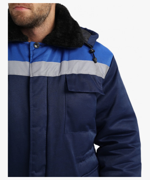 Куртка зимняя Стандарт (тк.Смесовая,210), т.синий/васильковый