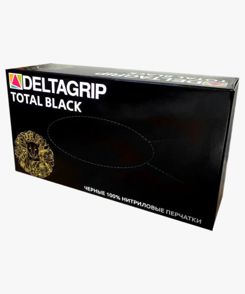 DELTAGRIP Total Black Перчатки нитриловые неопудренные черного цвета