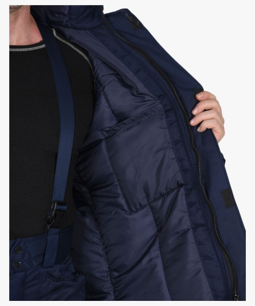 Костюм СИРИУС-РОСТ-НОРД куртка брюки, темно-синий с васильковым, Тк. смесовая