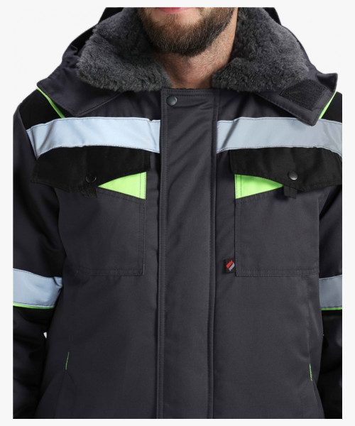 Костюм зимний Ховард (тк.Смесовая,240) п/к, т.серый/черный/лимонный