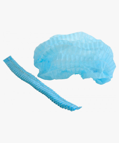 Шапочка одноразовая Шарлотта (спандбонд) голубая, (упак.100 шт.)(НДС 20%)