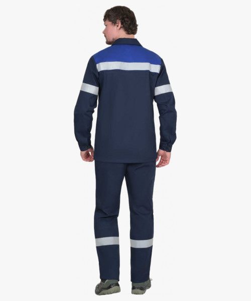 Костюм СИРИУС-СУРГУТ-РОСС куртка, п/к, антистат. МВО, синий с васильковым и СОП