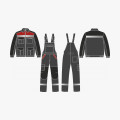 Костюм ProfLineBase-2 (тк. Твил, 210) полукомбинезон, т.серый/черный/красный