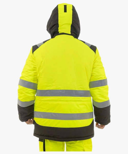 Куртка-парка сигнальная зимняя Brodeks KW217, цвет жёлтый, чёрный