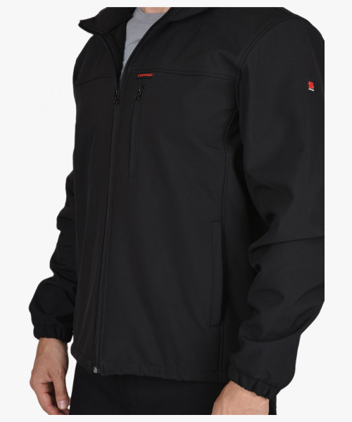 Куртка СИРИУС-АЗОВ с капюшоном черный софтшелл пл 350 г/кв.м