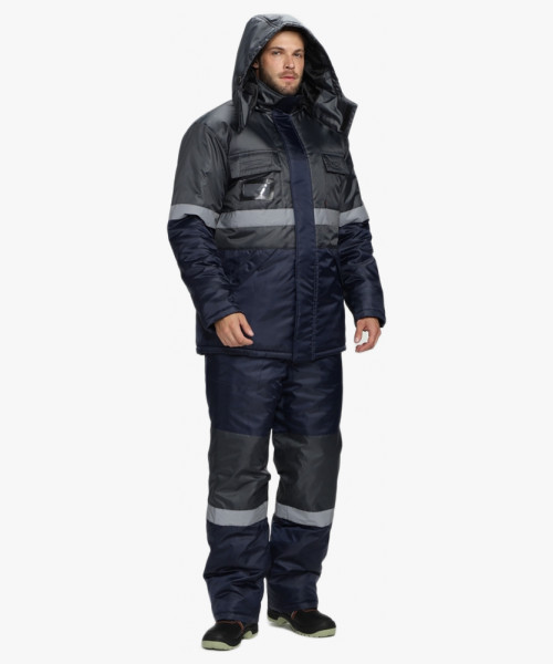 Костюм зимний Мегрес-2 СОП (тк.OxLine,90) п/к, т.серый/т.синий