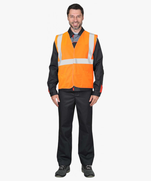 Жилет сигнальный SIRIUS класс 2, 3 СОП (трик.120 гр/м2, карманы) оранжевый