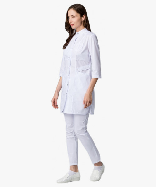 Халат женский Симпл-001 (тк.Смесовая,120) MedLine, белый