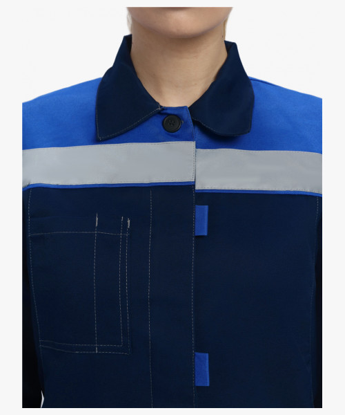 Костюм женский летний Веснис-1 СОП (тк.Саржа,250) брюки, т.синий/васильковый