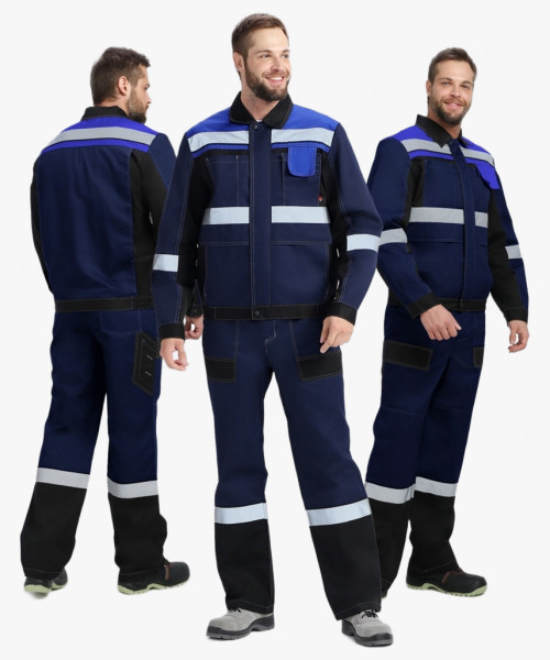 Костюм Виват-2 Премиум CH МВО (тк.Смесовая,240) п/к, т.синий/черный/васильковый