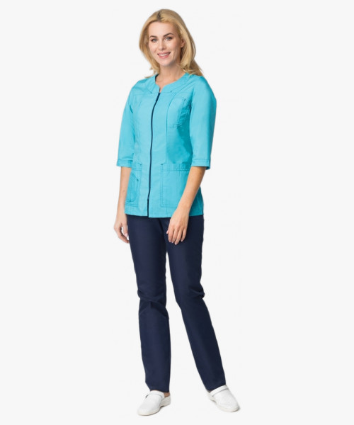 Костюм женский Спринт (тк.ТиСи), бирюзовый/т.синий