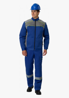 Костюм Практик СОП (тк.Смесовая,210) п/к, васильковый/серый