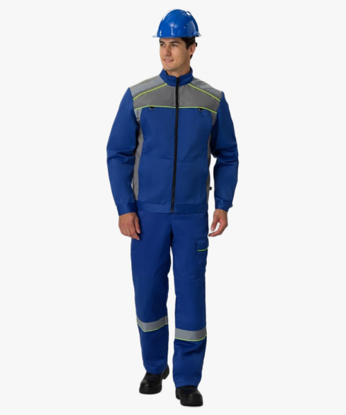 Костюм Практик СОП (тк.Смесовая,210) п/к, васильковый/серый