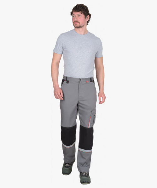 Брюки СИРИУС-СТАН ср-серые с черной и красной отделкой