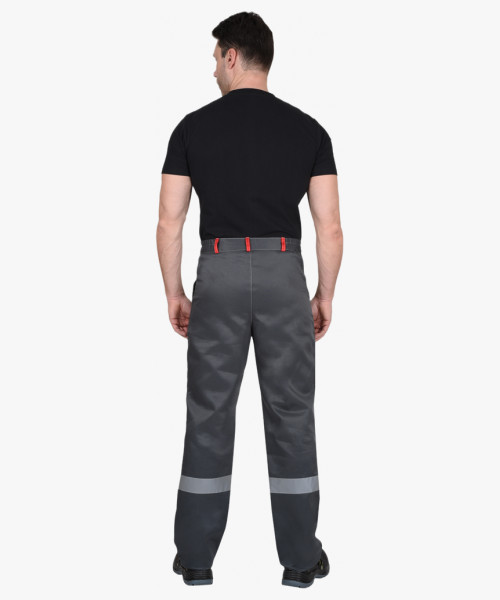 Костюм СИРИУС-ЛИГОР-2 куртка короткая, брюки, темно-серый с красным и черным, СОП