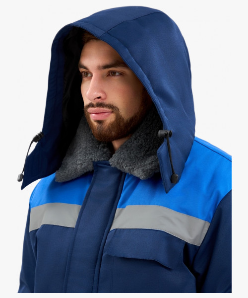 Костюм зимний Труженик-Ультра-2 СОП (тк.Смесовая,210) п/к, т.синий/васильковый