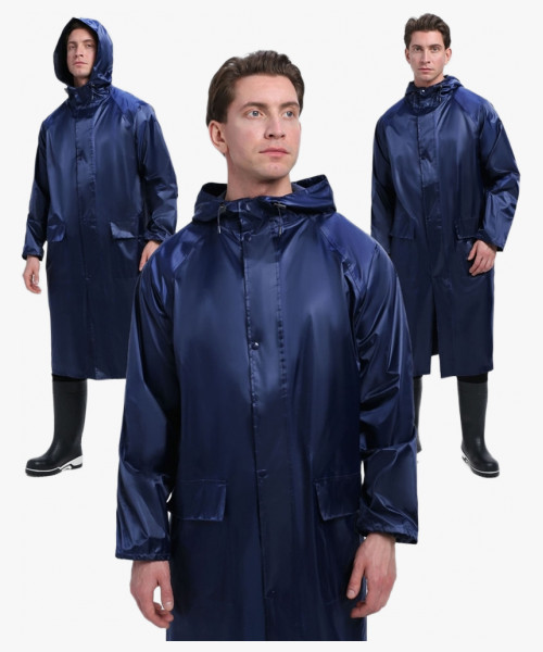 Плащ влагозащитный ProfLineLeader (ПВХ,240), т.синий