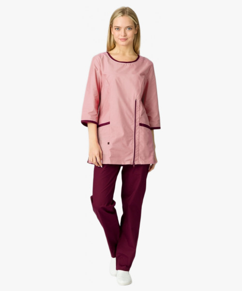 Костюм женский Вояж (тк.ТиСи), бордовый/св.розовый