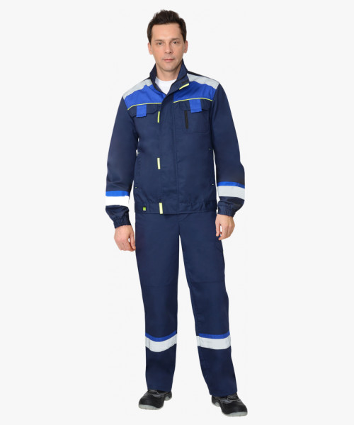 Куртка СИРИУС-БОСТОН т.синяя с васильковой и черной отделкой