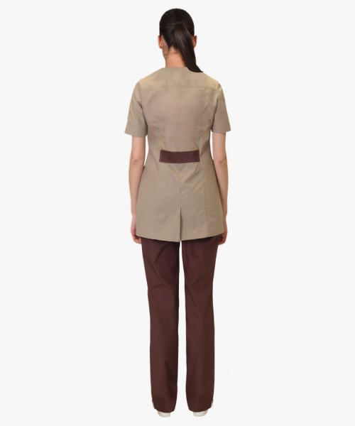 Костюм СИРИУС-МЕДЕЯ женский бежевый с шоколадным