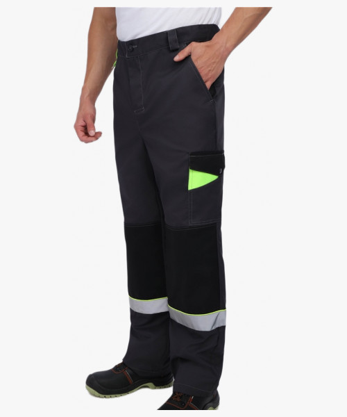 Костюм Ховард-1 (тк.Смесовая,240) брюки, т.серый/черный/лимонный