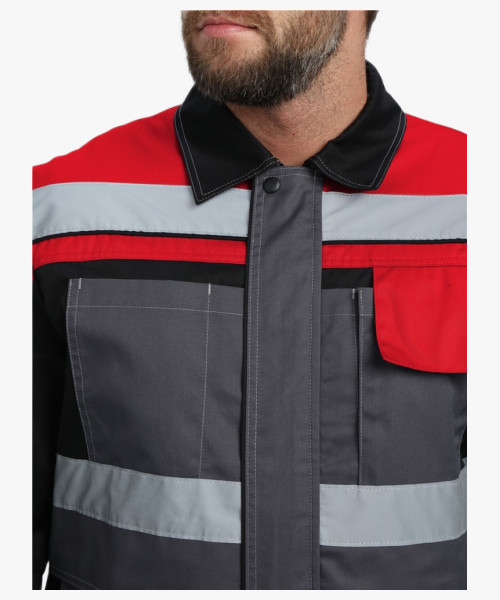 Костюм Виват-2 Премиум IMP (тк.Смесовая, 240) п/к, т.серый/черный/красный