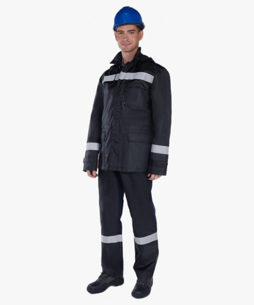 Костюм антистатический Эксперт-Ойл НМВО (тк.Смесовая,255/Оксфорд) п/к, т.синий/черный