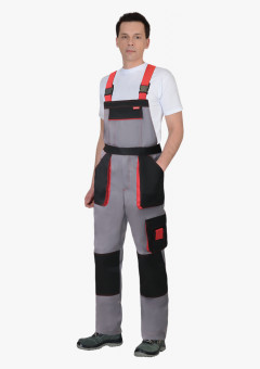 Полукомбинезон СИРИУС-CROWN серый с черным и красным