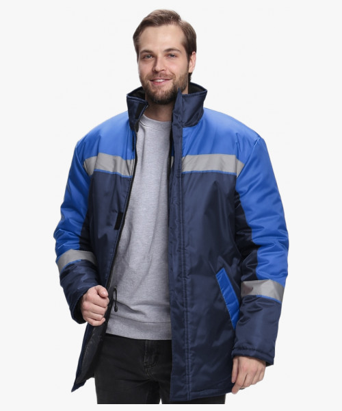 Куртка зимняя Стандарт (Оксфорд), темно-синий/васильковый