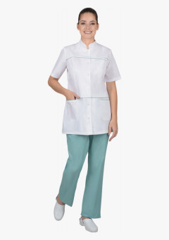Костюм СИРИУС-ЛАУРА женский белый с мятным