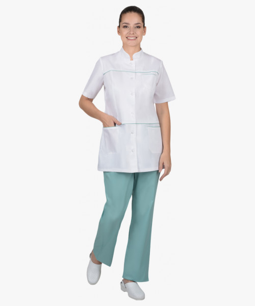 Костюм СИРИУС-ЛАУРА женский белый с мятным