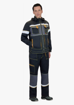 Куртка СИРИУС-РОДОС черная с темно-серым