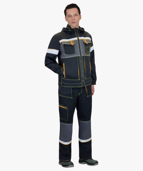 Куртка СИРИУС-РОДОС черная с темно-серым