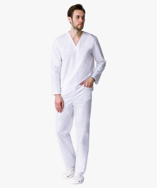 Костюм пекаря с длинным рукавом (тк.Бязь,145), белый