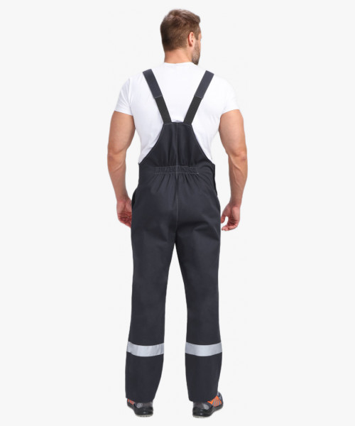 Костюм Бриготек-2 СОП (тк. Смесовая, 260) полукомбинезон, т.серый/красный