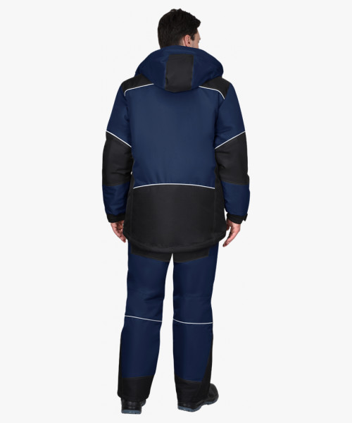 Костюм мужской зимний СИРИУС-АРКТИКА, куртка, брюки, тёмно-синий с черным