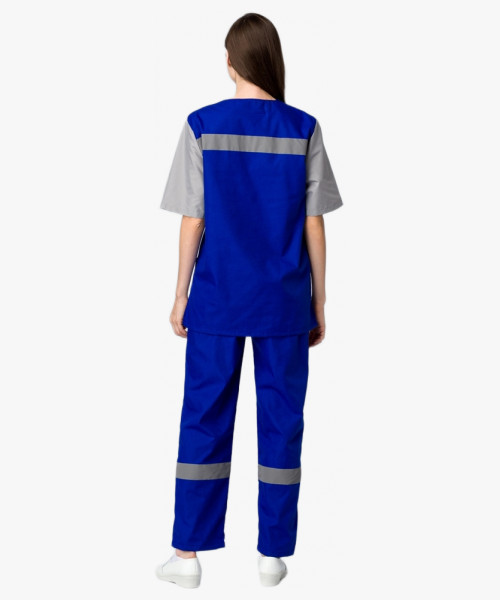 Костюм Скорая помощь СОП (тк.ТиСи,120), васильковый/серый