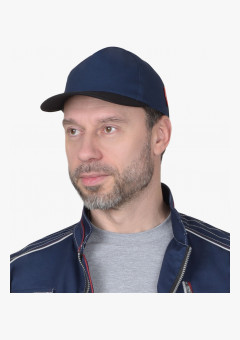 Кепка-бейсболка синяя с черным