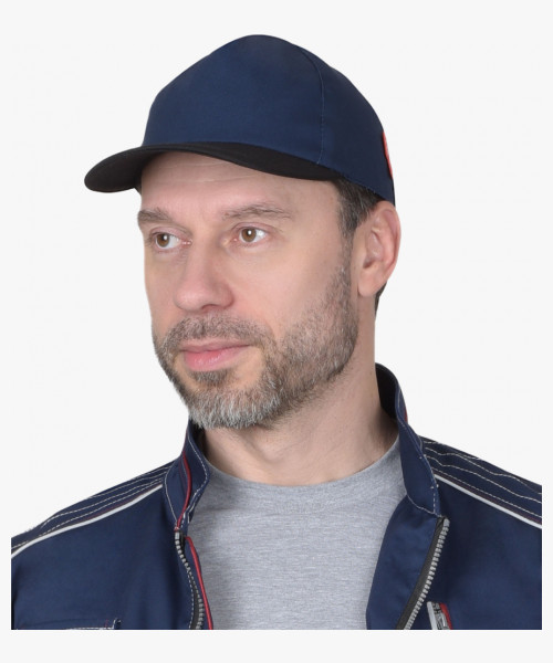 Кепка-бейсболка синяя с черным