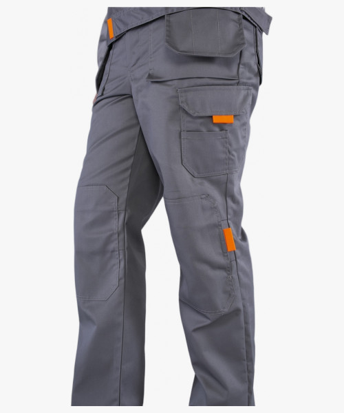 Костюм Союз-Профессионал-1 (тк.Балтекс,240) брюки, серый/св.серый/оранжевый