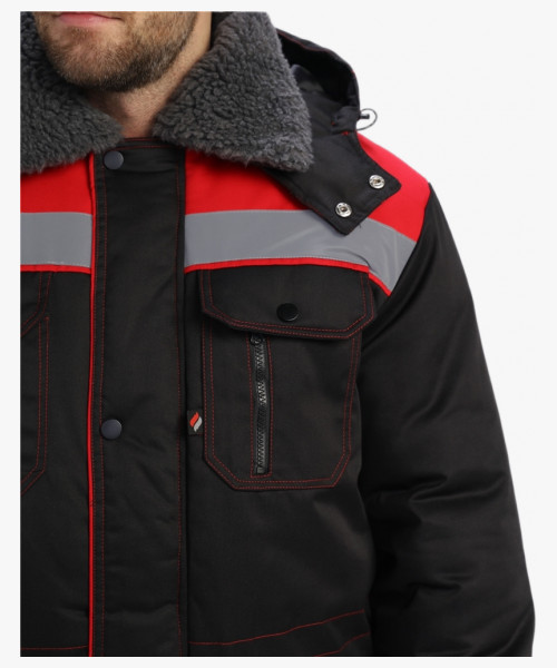 Костюм зимний Нейч-Премиум СОП К. (тк.Смесовая,240) п/к, черный/красный