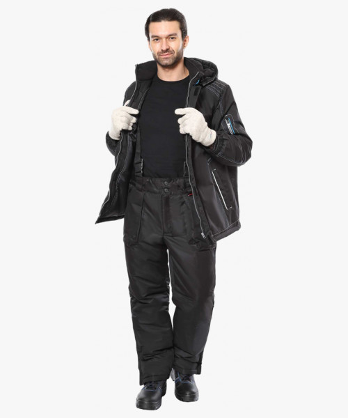 Костюм СИРИУС-АЛЕКС зимний: куртка, брюки, черный, тк.Таслан